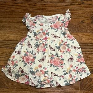 Posh Peanut Floral Butterfly Ruffle Baby Dress - Baby Girl 12-18M